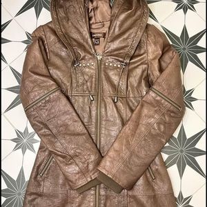 Danier Leather Brown Hooded Coat